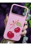iPhone 18 Pro Max Compatible Phone Case with Velvet Ribbon and Cherry Print Inside - 5