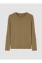 Peak New Season Yellow Crew Neck Long Sleeve Men's T-Shirt - 5