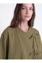 Alita City Lcw Modest Khaki Plain Basen Size Women's Kimono with a Difference - 3