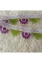 Handcrafted Needlework Purple Floral Towel Edge Set 2 Pieces (50 cm X 2 Pieces) - 3