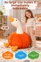 75 cm Pumpkin Duck Plush Toy Orange Large Size Soft Cuddly Sweet Cute Playmate - 4