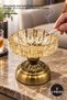 2 Pieces Glass Ashtray with Metal Legs – Desktop Ashtray with Glass Body and Metal Legs 16 X 14 cm Glass Ashtray Cigarette Holder