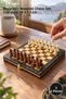 3-Piece Wooden Chess Set with Magnetic Chambers – Magnetic Wooden Set Compact 24 X 12 Cm, Chess Set, Magnetic