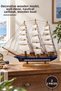 2 Pieces of Wooden Sailing Ship – Decorative Wooden Model, Wall Decoration, Nautical Sailboat, Wooden Boat