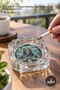 2 Glass Ashtrays – 9.5 X 3 cm Compact Ashtray for Desktop and Balcony Use Alk3647 Ashtray