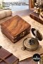 5 Pieces Compass with Wooden Box – Wooden Box, Travel and Map Accessory, Retro Design, Ksk2080, Compass