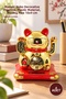 4 Pieces of Lucky Cat with Wagging Paws – Maneki Neko Decorative Figure, Plastic Material, Movable Paws 10X9 cm