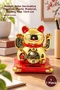 1 Piece of Lucky Cat Wagging Its Paw – Maneki Neko Decorative Figure, Plastic Material, Movable Paw 10X9 cm