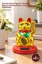 2 Pieces of Lucky Cat Wagging Paws – Maneki Neko Figure, Plastic Desktop Decor with Wagging Paws, Lucky Cat Ornament