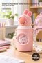 10 Pieces Children's Thermos - Rabbit Ear Water Bottle with Straw, Stainless Steel 500 Ml, Children's Water Bottle Kids Bottle