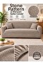 Jakarli Stone Pattern Elastic 3-Seater Sofa Cover Non-Slip, Flexible, Washable Sofa Cover Sofa Bed Sofa Cover