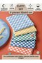 100% Cotton Fabric Panel Set 5 Different Patterns 30X60 cm – Geometric Checkered Pattern, Blue, Yellow, Green and Orange Tones