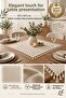 Washable Cotton Linen Table and Fiskos Centerpiece Cover 60X60 cm – Square Decorative Tablecloth with Tassels on 4 Sides - 3