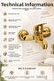 Gold Brass Bathroom Faucet Shower Tap Hot Cold Gold Single Handle - 4