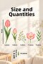 Pink Tulip Wall Sticker Set Ceiling Wall Glass Baby Kids Room 48 Pieces Erasable Water Resistant Decorative Sticker - 6