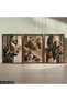African Woman and Leaf 3 Piece Wooden Framed Painting Act - 2