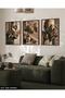 African Woman and Leaf 3 Piece Wooden Framed Painting Act