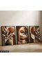 Coffee Leaves and Sunset 3 Piece Wooden Framed Painting Act - 2