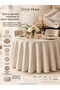 Beige Round Tablecloth – Large Size Organization Tablecloth - 2