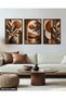 Coffee Leaves and Sunset 3 Piece Wooden Framed Painting Act - 3