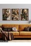 African Woman and Leaf 3 Piece Wooden Framed Painting Act - 3