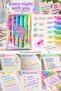 6-Piece Pastel Highlighter Pen Set Soft Color Marker Pens Notepad Agenda - 2