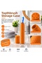 Portable Travel Type Snap-On Cover Toothbrush Storage Container - Hygienic Protection Box - Orange - 2
