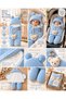 100% Cotton Extra Soft Winter Baby Blanket Swaddle Toy Sleeping Bag with Teddy Bear Ears - 6