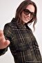 Petite Khaki Oversize Plaid Cashmere Coat Twoaw27Mo00144 - 2