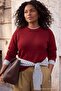 Wardrobe Essentials Bordo Moher Görünümlü Basic Büyük Beden Triko Kazak TBBAW27AN00072 - 2