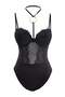 Black Lace Fitted Plain Body Thmaw27Bd00015
