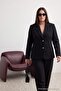 Black Accessory Buttoned Pocketed Fitted Woven Blazer Jacket Tbbaw27Ag00014 - 4