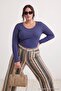 Indigo Camisole Crop Knitted Plus Size Blouse Tbbaw26Af00057 - 5