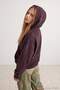 Brown Thick Washed Effect Hooded Zippered Oversize Knitted Cardigan/Sweatshirt Twoaw27Sw00061 - 4