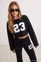 Black Printed Regular Fit Asymmetric Collar Soft Touch Knitted Bottom - Top Set Twoaw27Au00157 - 3