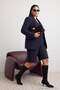 Navy Blue Striped Belted Woven Plus Size Shorts & Bermuda Tbbaw27Ap00004 - 2