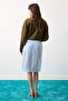 Blue Midi Length Sequin Skirt Tpraw27Et00004 - 4