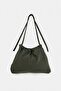 Wardrobe Essentials Khaki High Collar Oversized Trench Coat with Bag Twoaw27Tr00037 - 5
