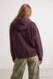 Brown Thick Washed Effect Hooded Zippered Oversize Knitted Cardigan/Sweatshirt Twoaw27Sw00061 - 3