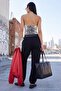Black Barrel Molded Knitted Sweatpants with Side Stitching Detail Twoaw27Ea00028 - 6