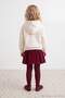 Burgundy Fitted Velvet Cotton Girls' Plain Woven Skirt Tkdaw27Et00005 - 4