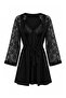 Black 2-Piece 56% Viscose,44% Polyester Plain Lace Detailed Viscose Single Jersey Knitted Nightgown Thmaw27Gc00002