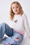 Ecru Ribbed Flexible Cotton Girls' Printed Knitted T-Shirt Tkdaw27Ts00022 - 3