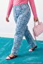 Mavi Çiçek Desenli Orta Esnek Yüksek Bel Wide Leg Jeans TBBAW27CJ00042 - 3