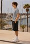 Men's Trend Crew Neck Comfortable Basic Anthracite T-Shirt - 5
