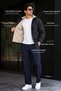 Men's Trend Black Zippered Plush Lined Raincoat