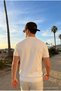 Men's Casual Loose Cream Knitwear Polo Neck t Shirt - 5