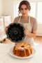 Thick Cast Cake Mold Daisy Black 25 cm Diameter Non-Stick Bundt Cake Mold with Whisk as a Gift - 2