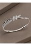 Silver Color Zircon Stone Knot Model Women's Handcuff Women's Bracelet