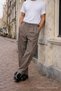 Men's Daily Basic Cotton Brown Fabric Trousers - 2